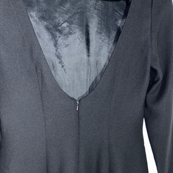 Maggie London Dress Midi Sheath Black Floral Embroidery sz 6 Petite - Picture 6 of 12